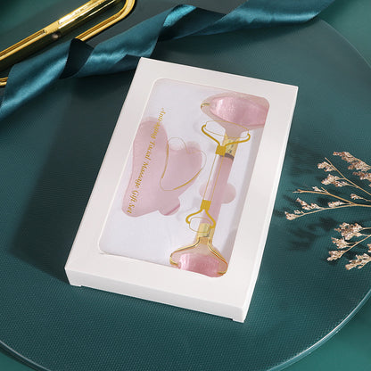 Rose Quartz Gua Sha & Facial Roller Set