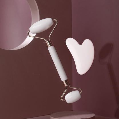 Rose Quartz Gua Sha & Facial Roller Set