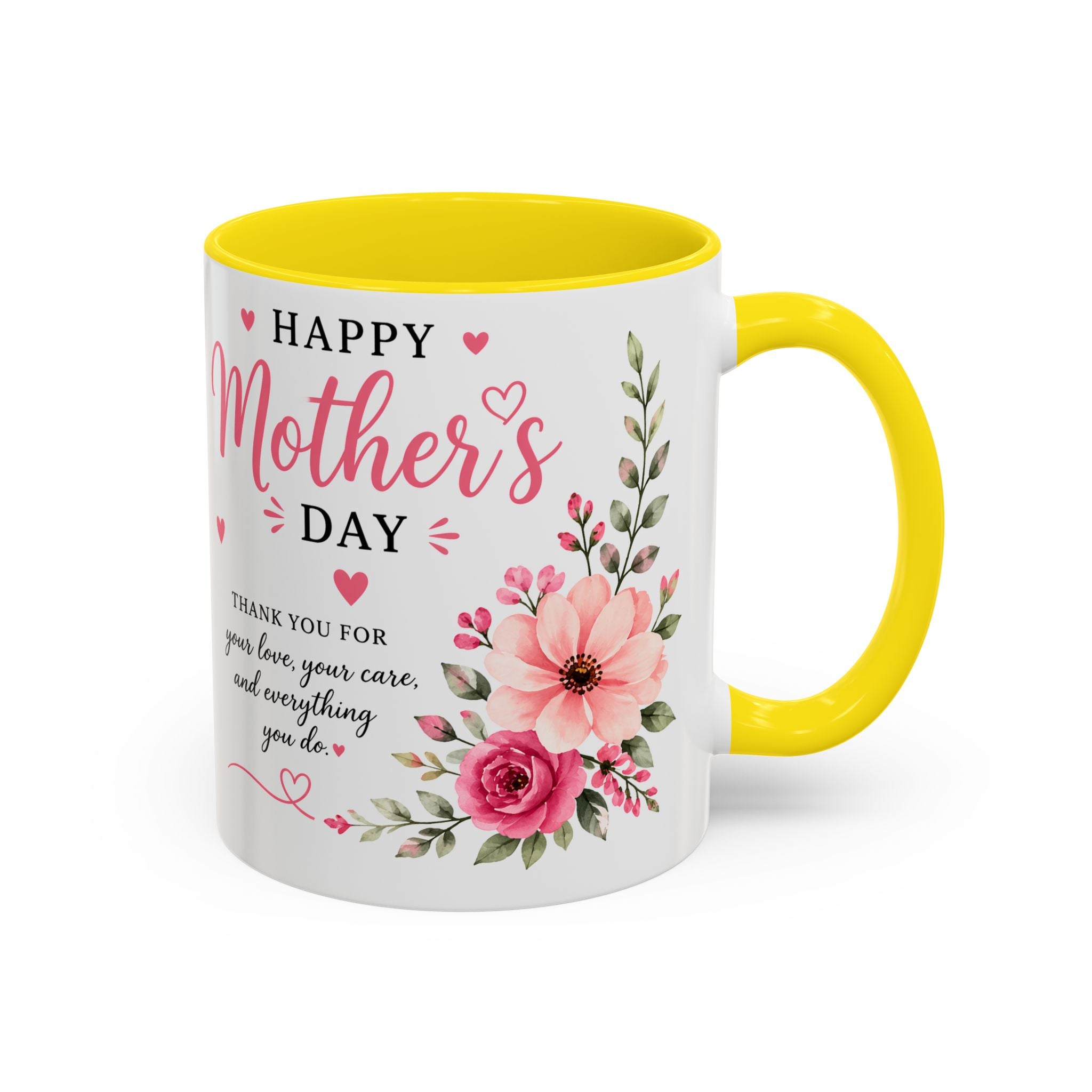 Happy Mother's Day floral design Accent Coffee Mug | 11oz 15oz