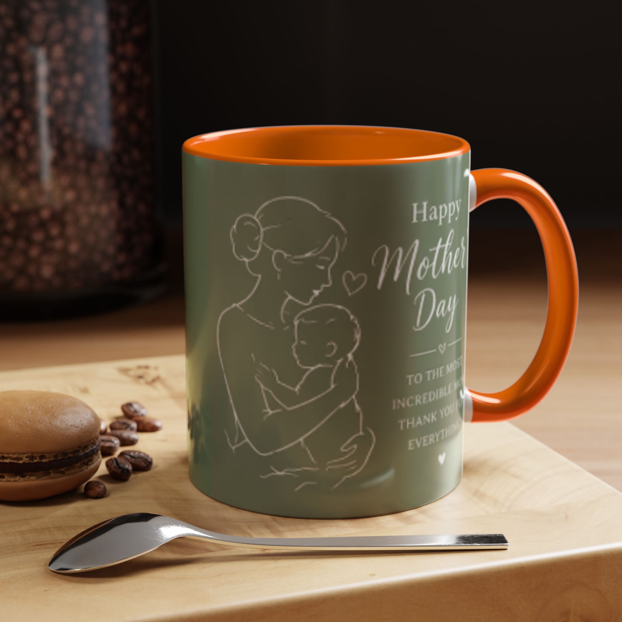Mother and Baby Illustration Mug | Happy Mother's Day Accent Coffee Mug