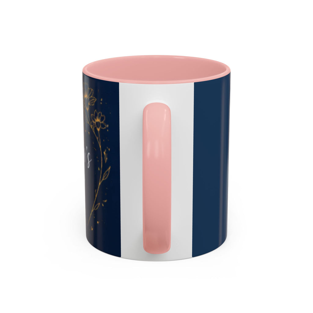 Mother's Day Floral Script Accent Coffee Mug | Navy Gold