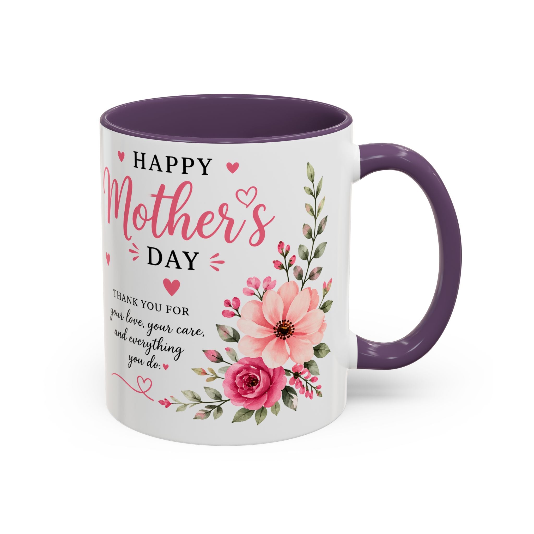Happy Mother's Day floral design Accent Coffee Mug | 11oz 15oz