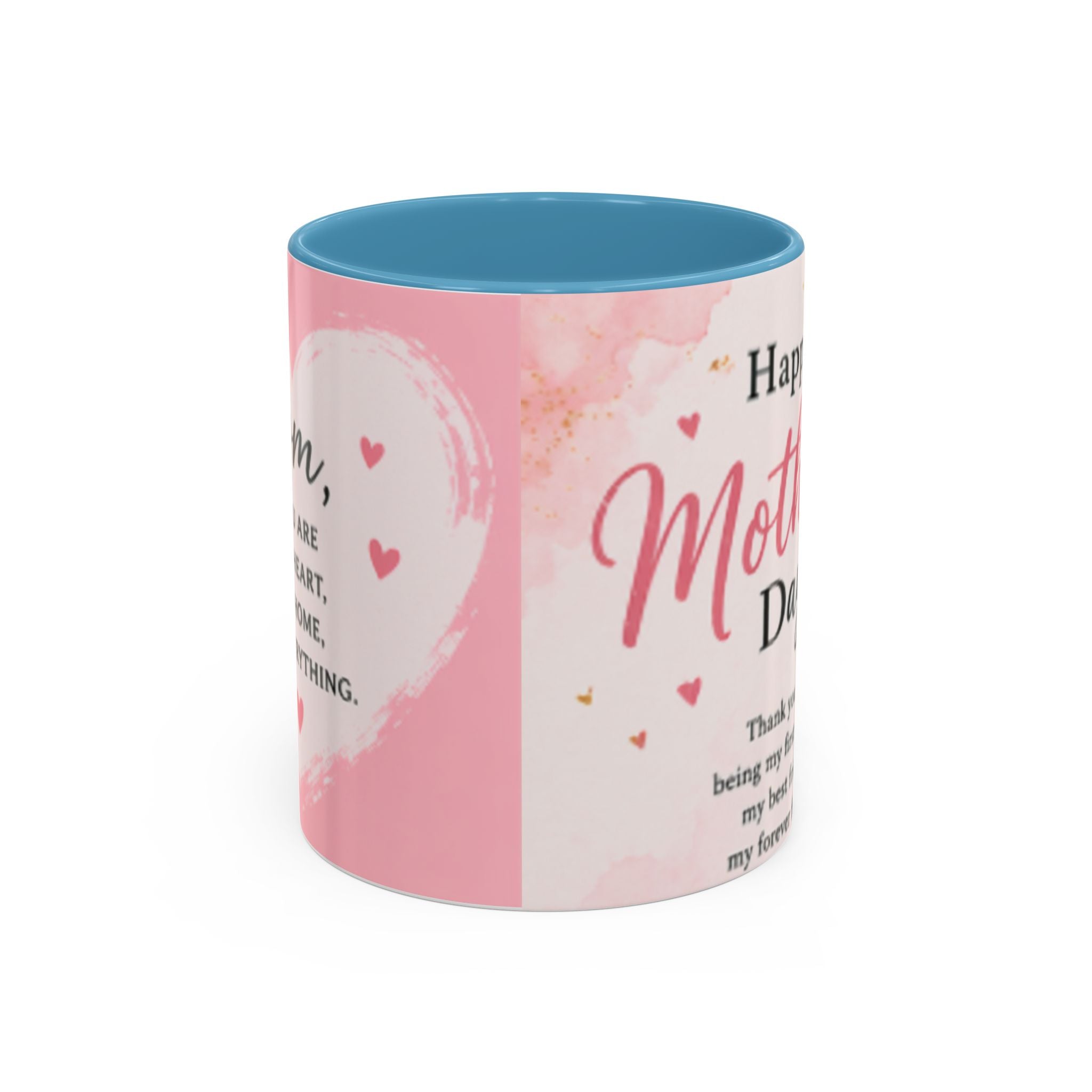 Happy Mother’s Day Heart Message Mug | Accent Coffee Mug 11oz 15oz