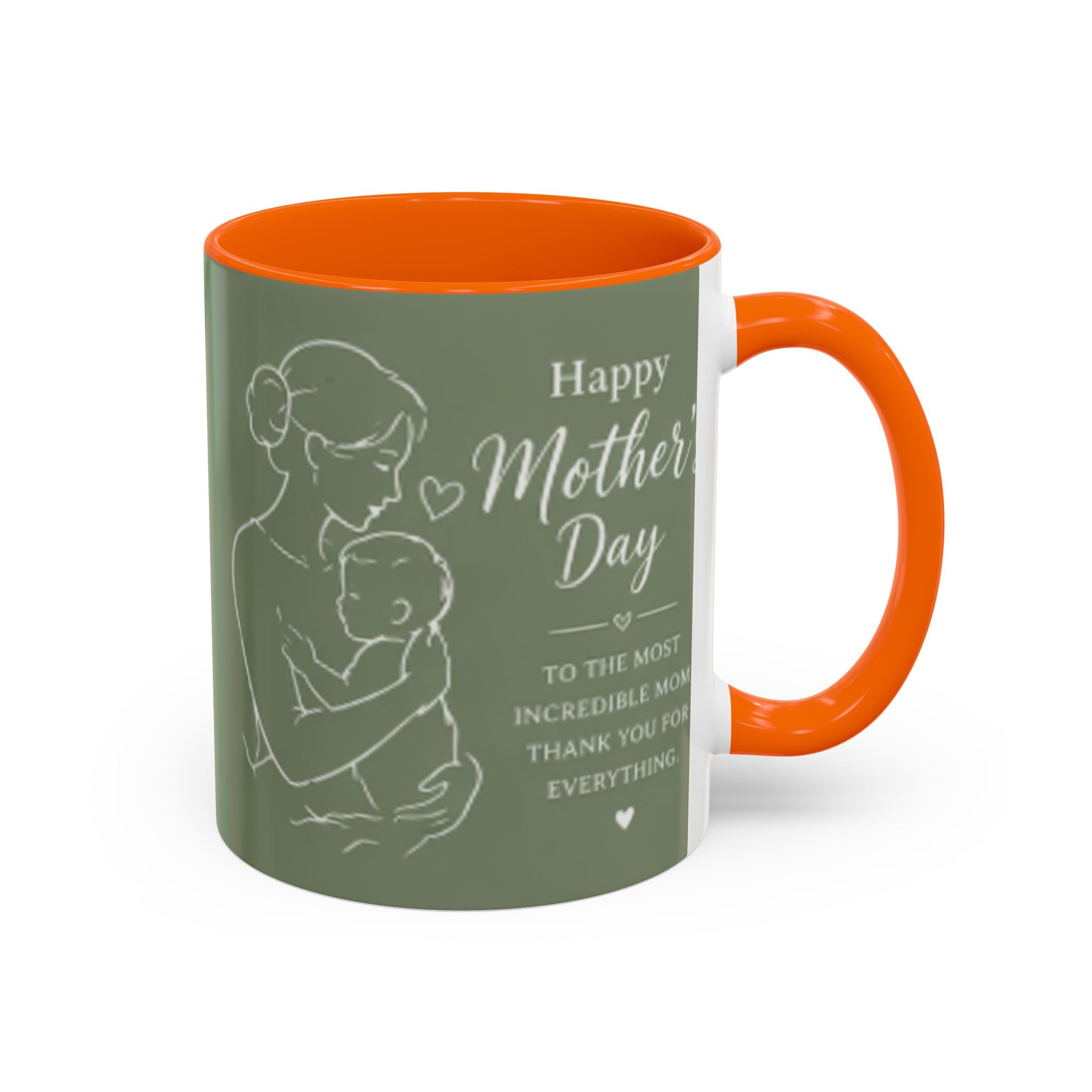 Mother and Baby Illustration Mug | Happy Mother's Day Accent Coffee Mug