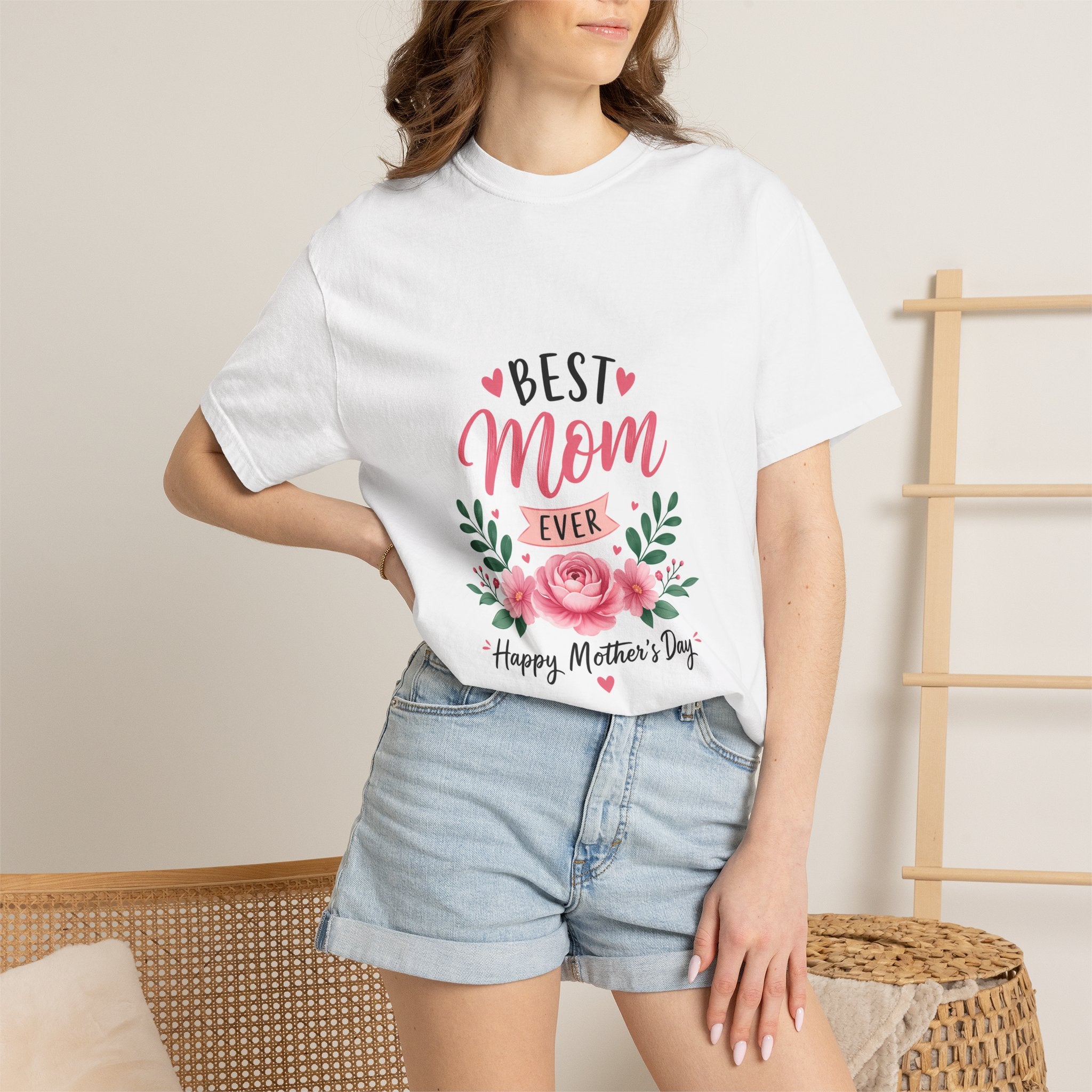 Mother's Day T-Shirt – "Best Mom Ever" Floral Tee