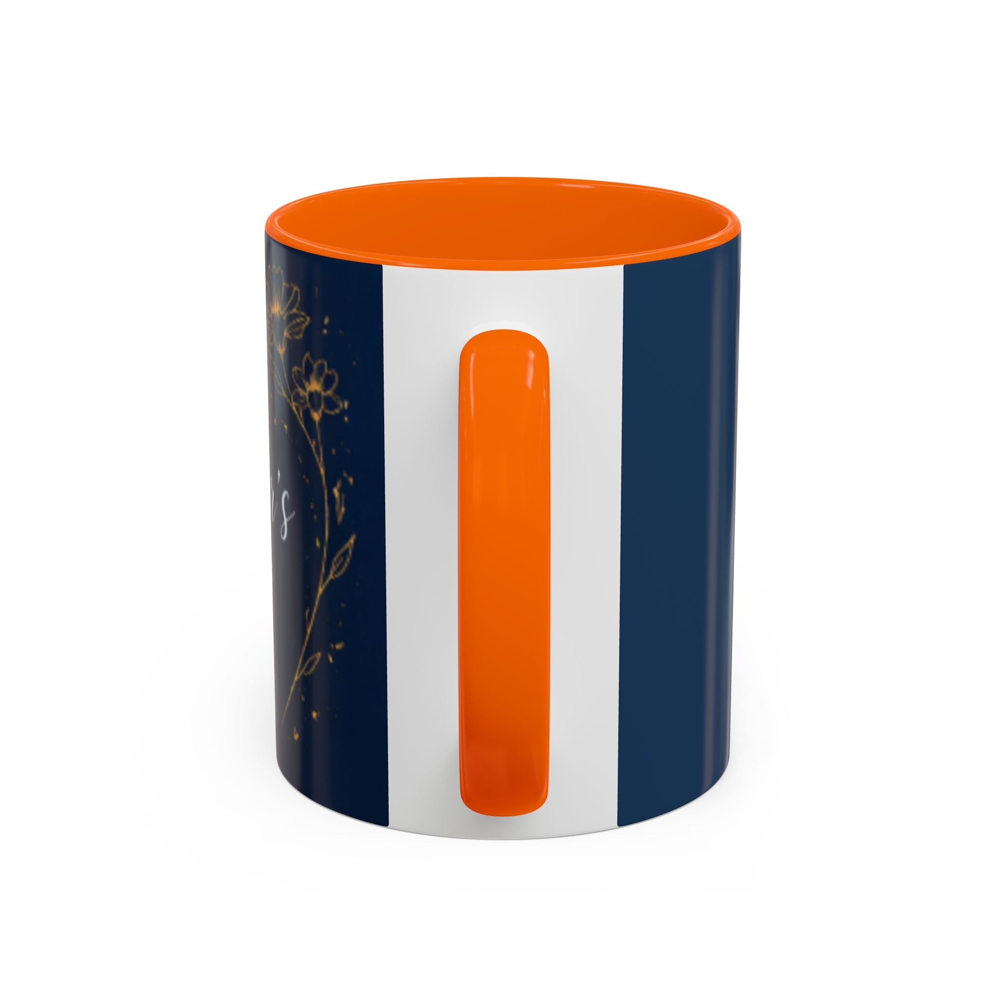 Mother's Day Floral Script Accent Coffee Mug | Navy Gold