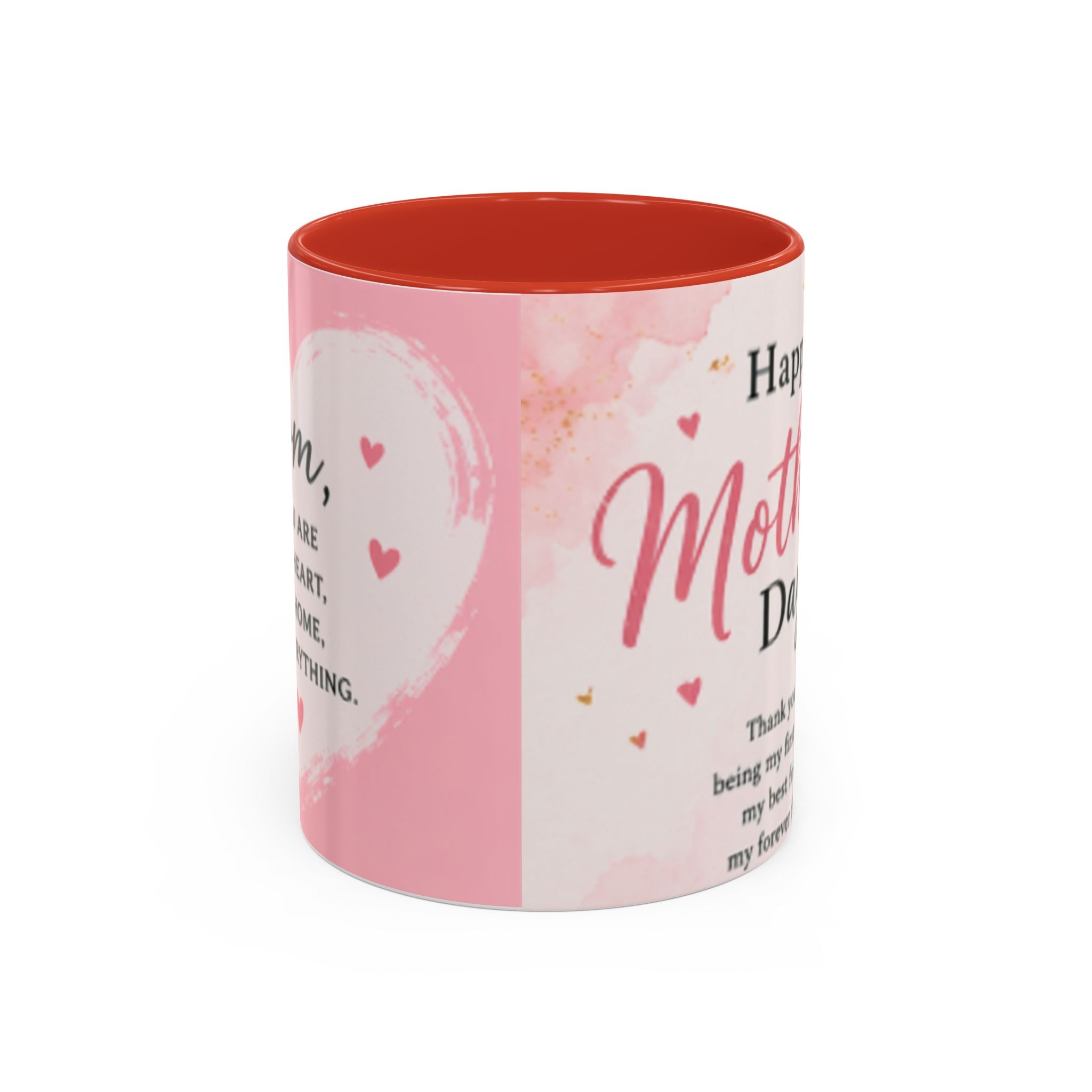 Happy Mother’s Day Heart Message Mug | Accent Coffee Mug 11oz 15oz