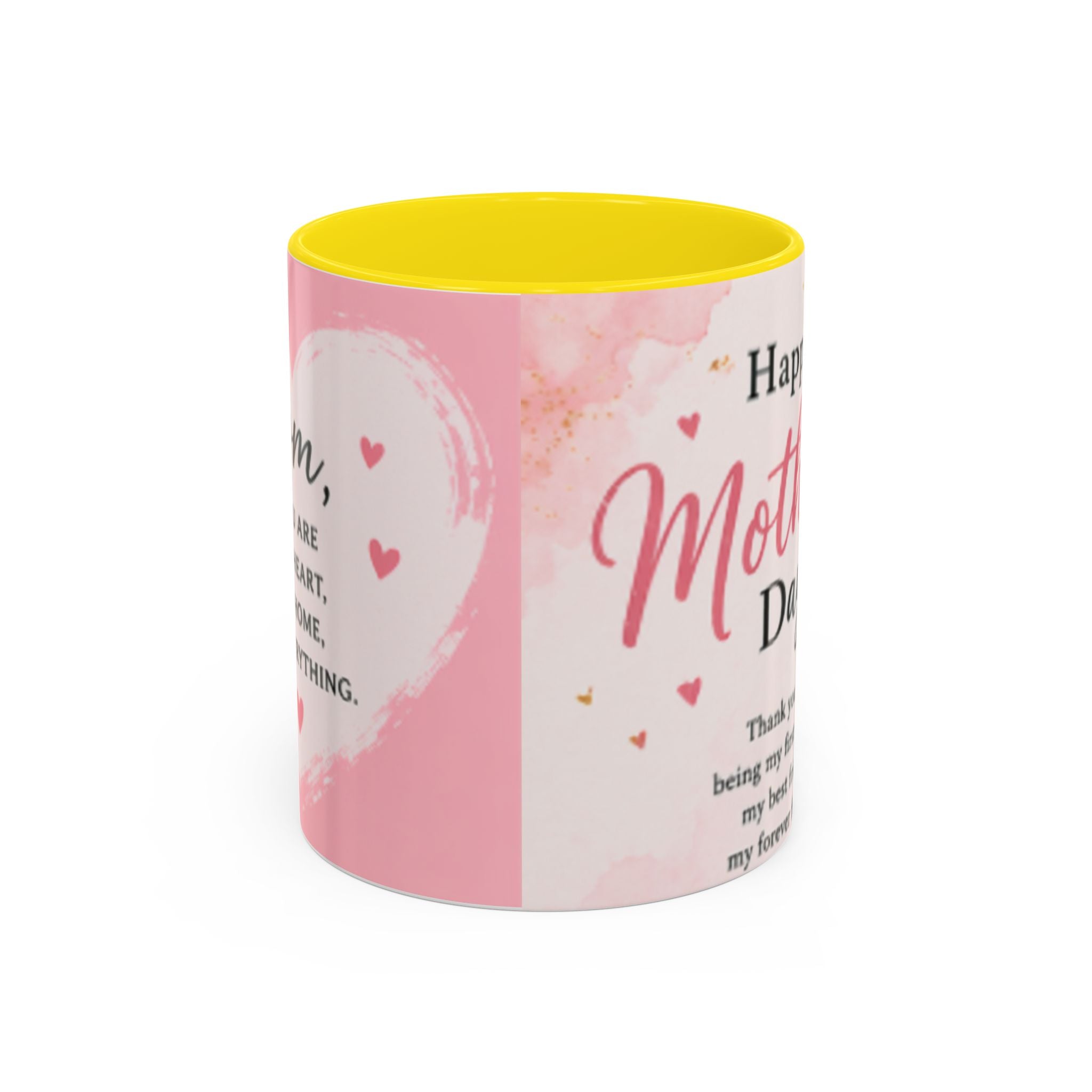 Happy Mother’s Day Heart Message Mug | Accent Coffee Mug 11oz 15oz