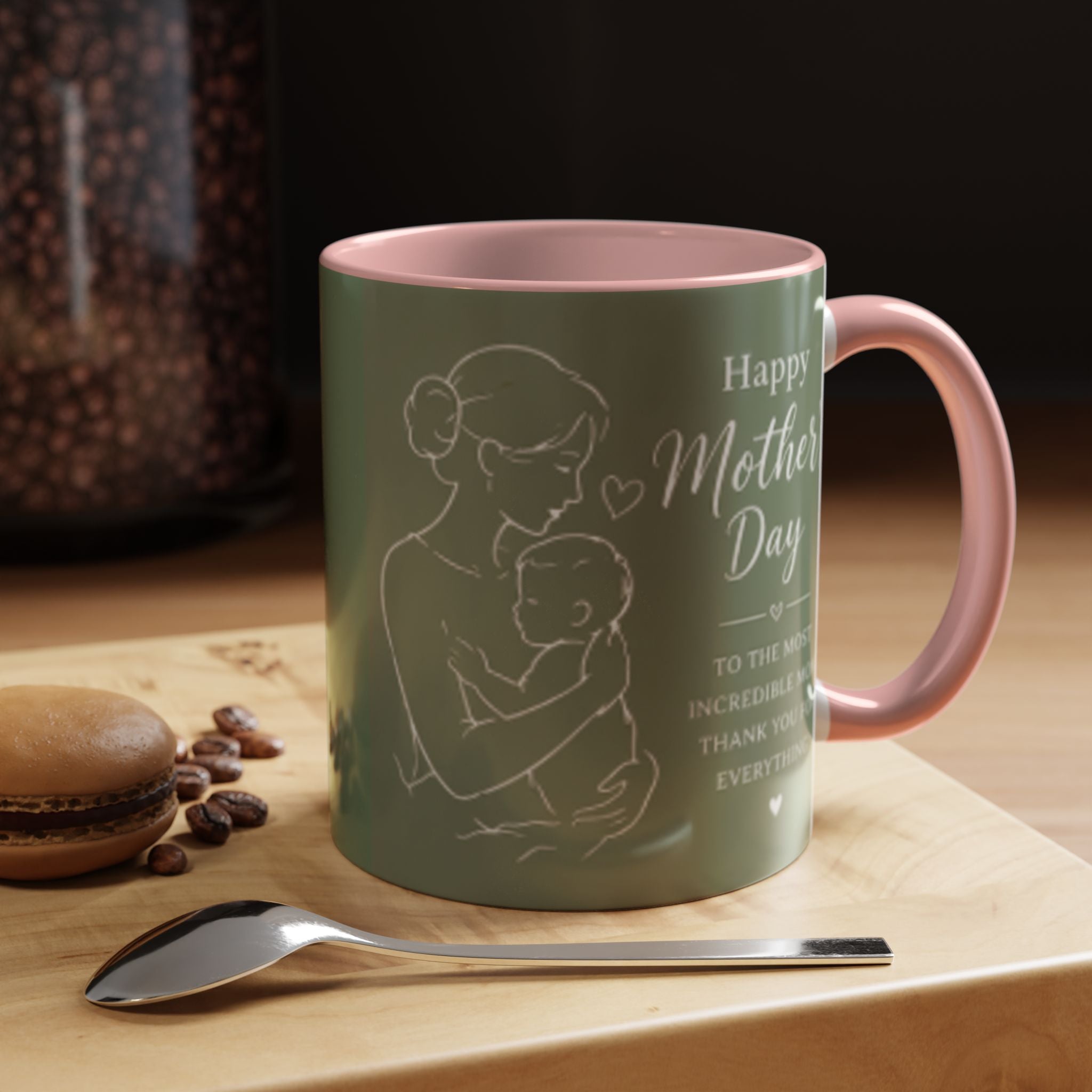 Mother and Baby Illustration Mug | Happy Mother's Day Accent Coffee Mug