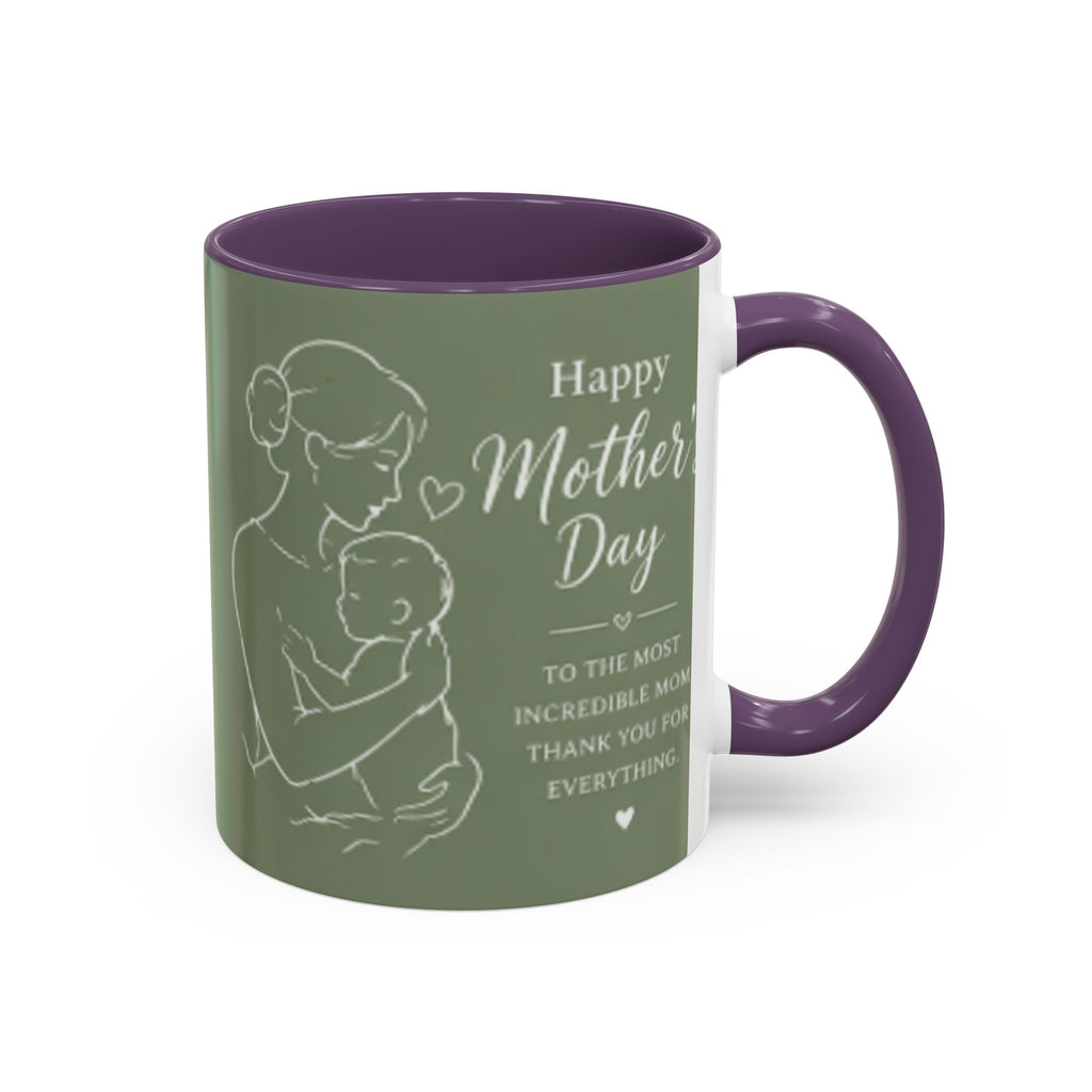 Mother and Baby Illustration Mug | Happy Mother's Day Accent Coffee Mug
