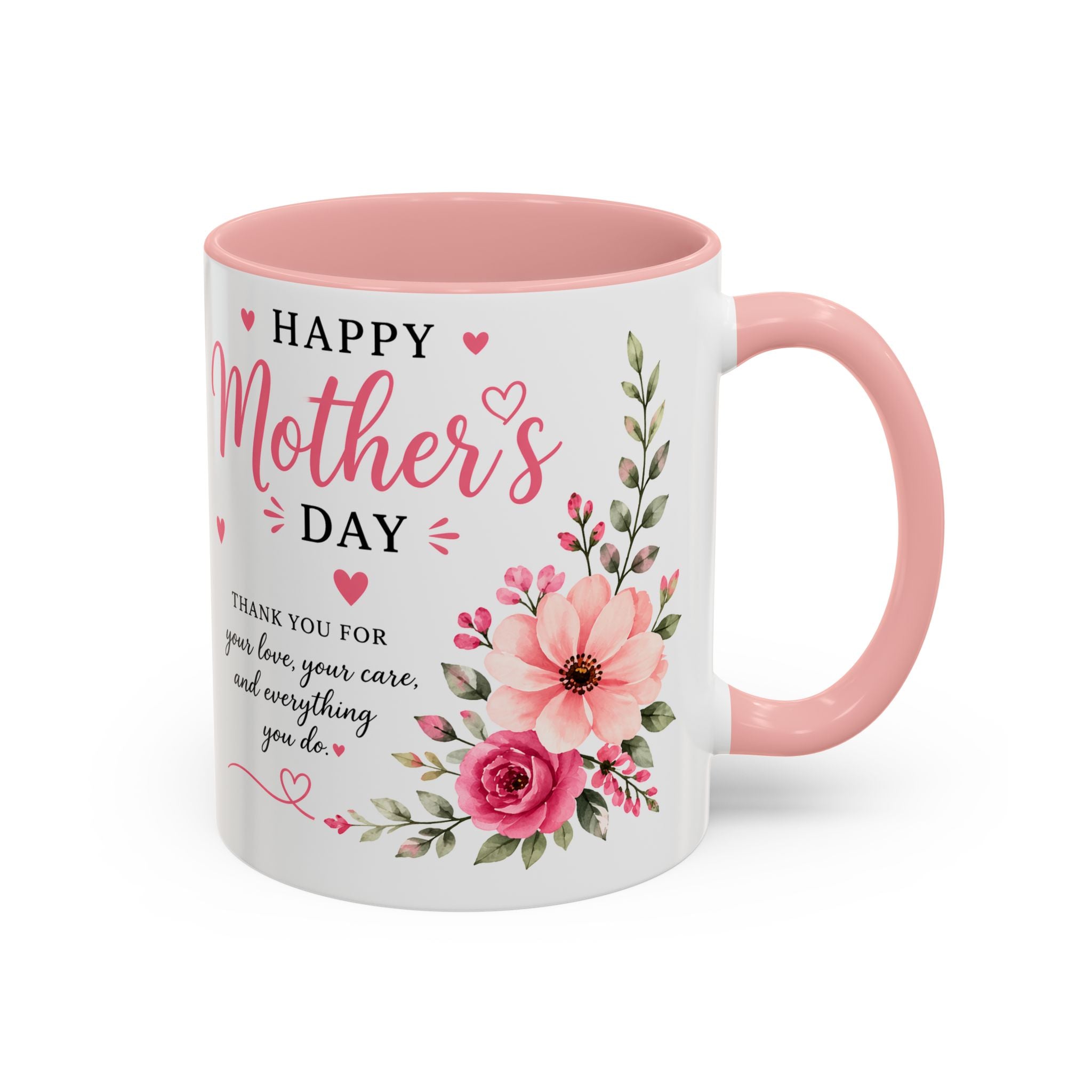 Happy Mother's Day floral design Accent Coffee Mug | 11oz 15oz
