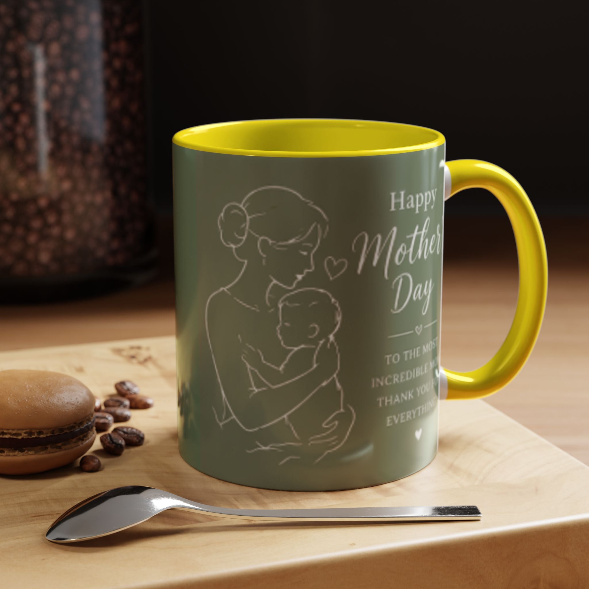 Mother and Baby Illustration Mug | Happy Mother's Day Accent Coffee Mug