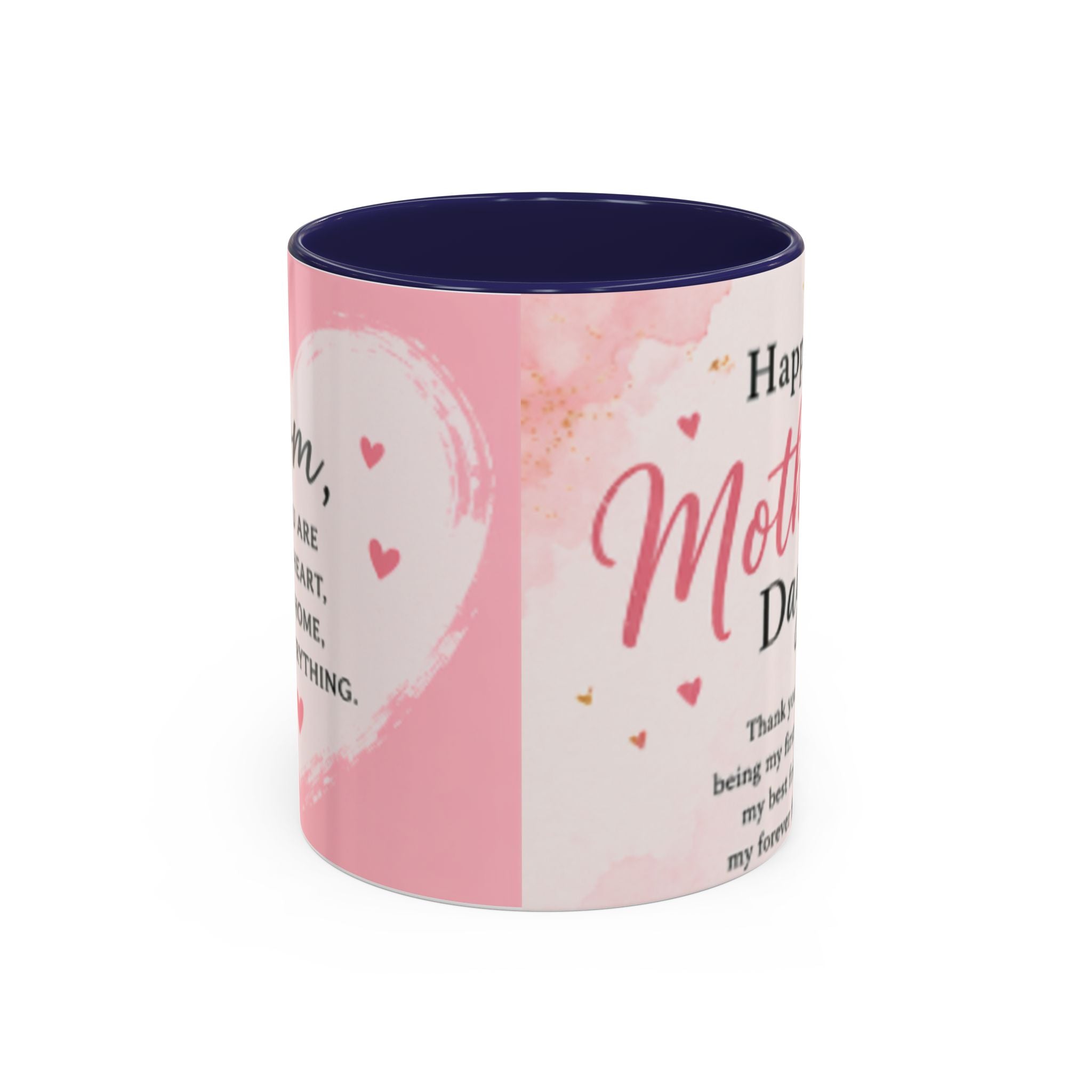 Happy Mother’s Day Heart Message Mug | Accent Coffee Mug 11oz 15oz