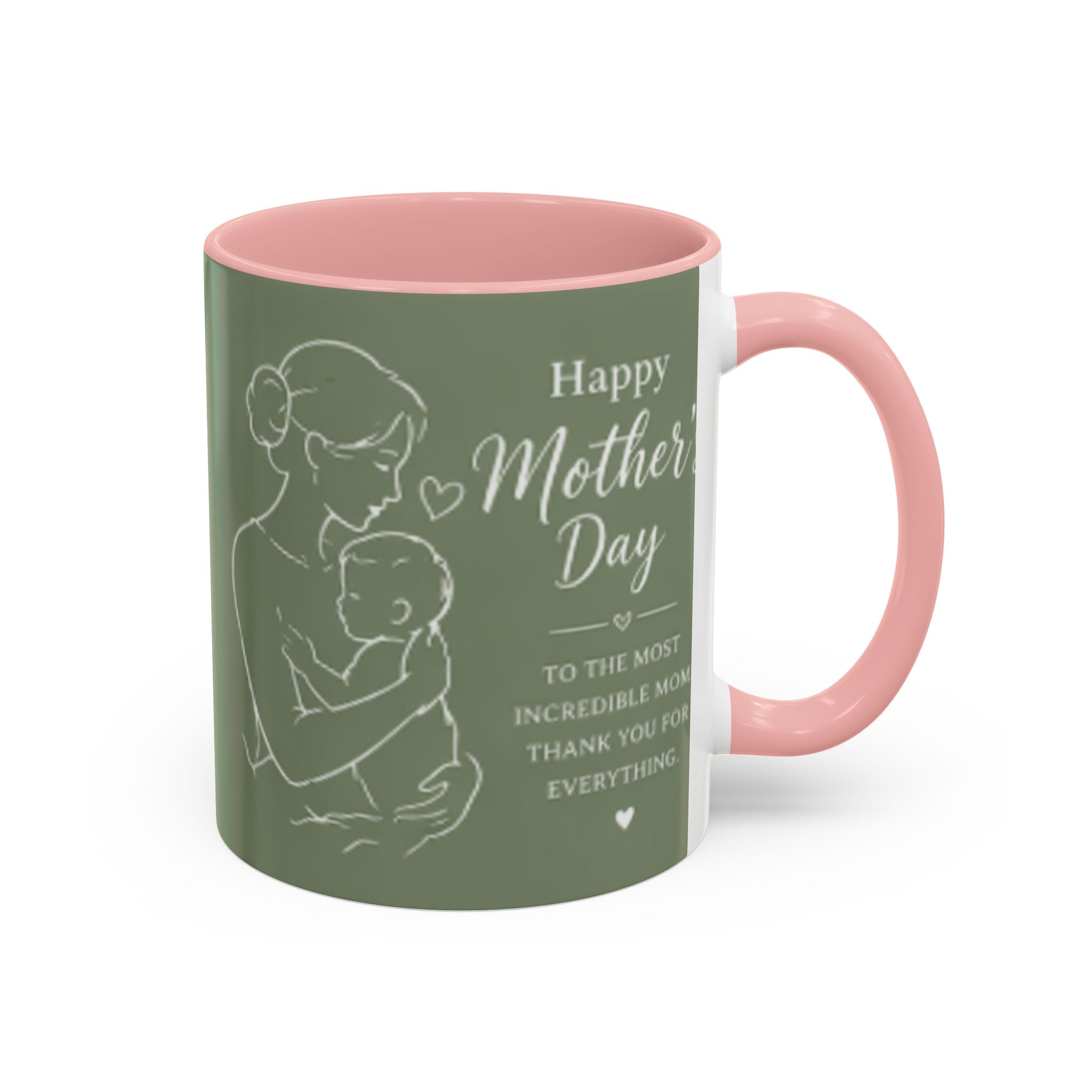 Mother and Baby Illustration Mug | Happy Mother's Day Accent Coffee Mug