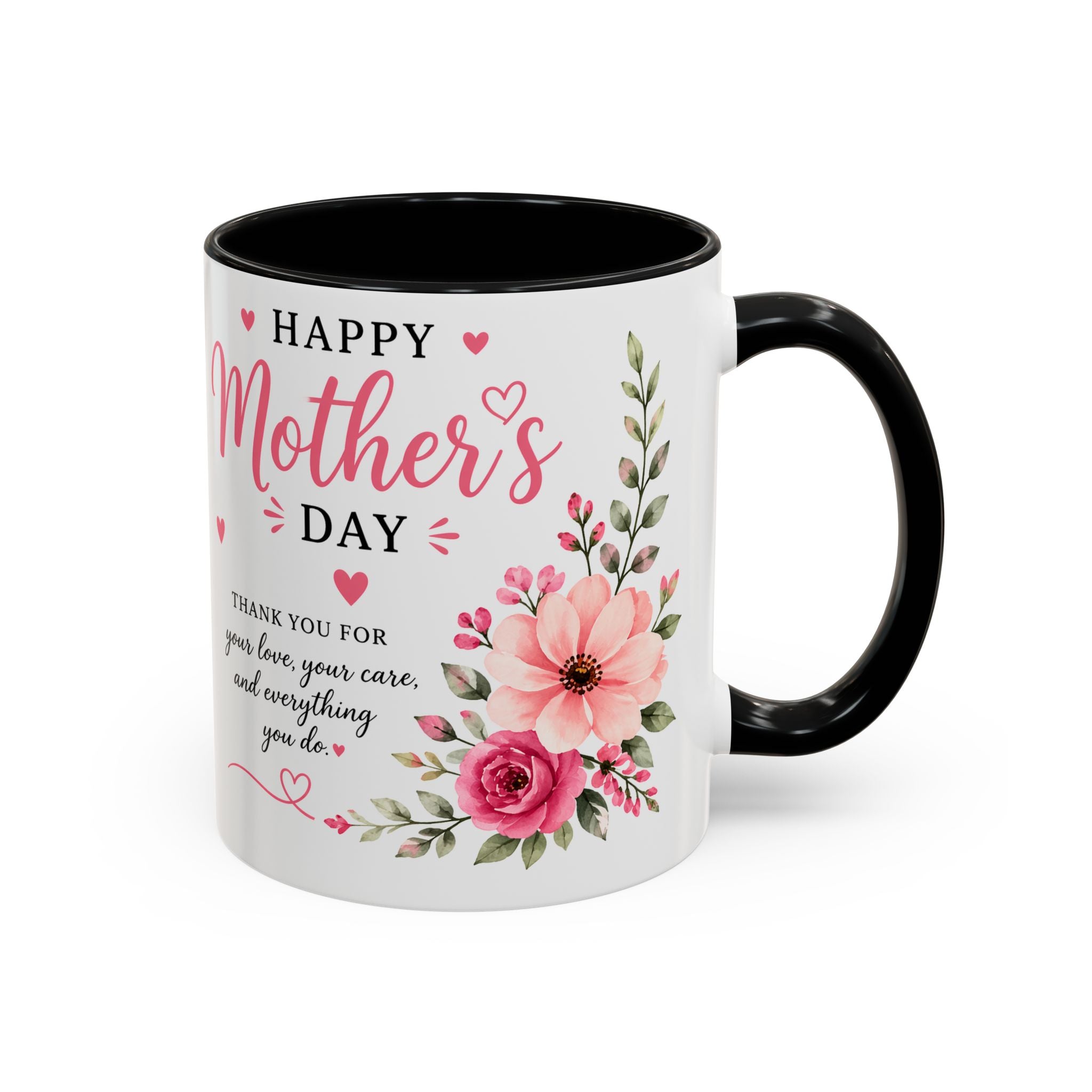 Happy Mother's Day floral design Accent Coffee Mug | 11oz 15oz