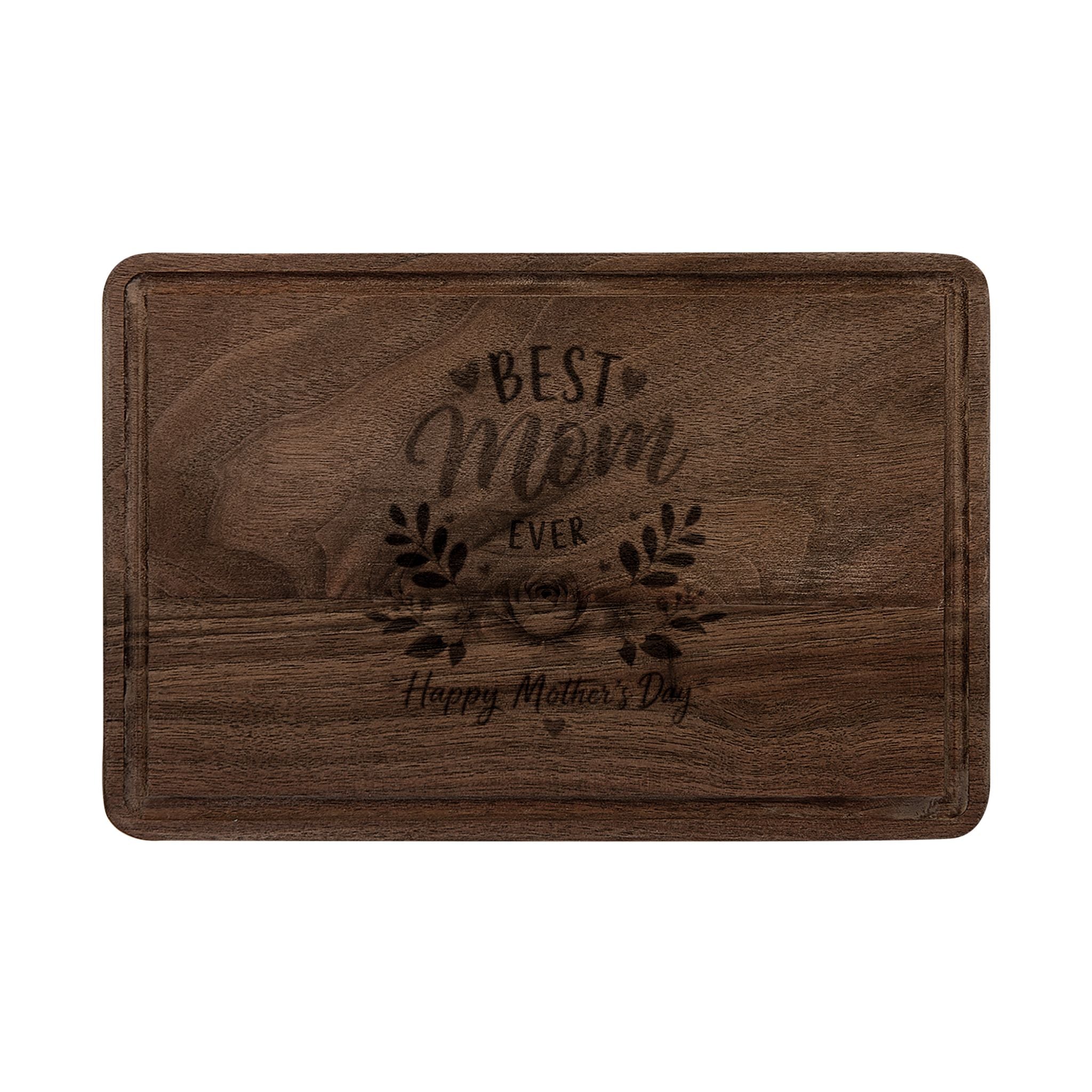 Best Mom Ever Engraved Wooden Cutting Board — Mother's Day Gift