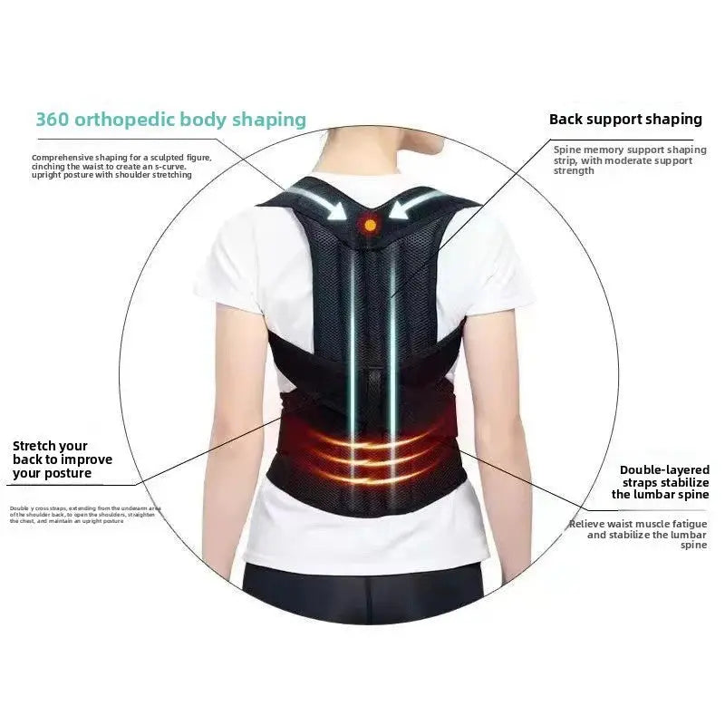 Adjustable Posture Corrector Support Belt MidnightEcho