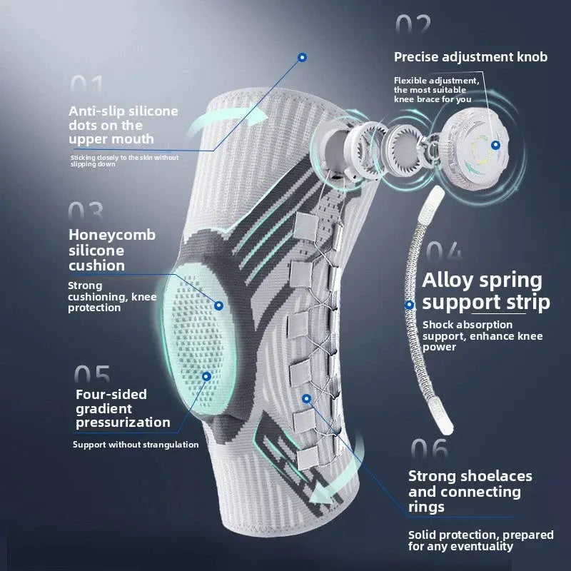Adjustable Rotating Button Sports Knee Brace MidnightEcho