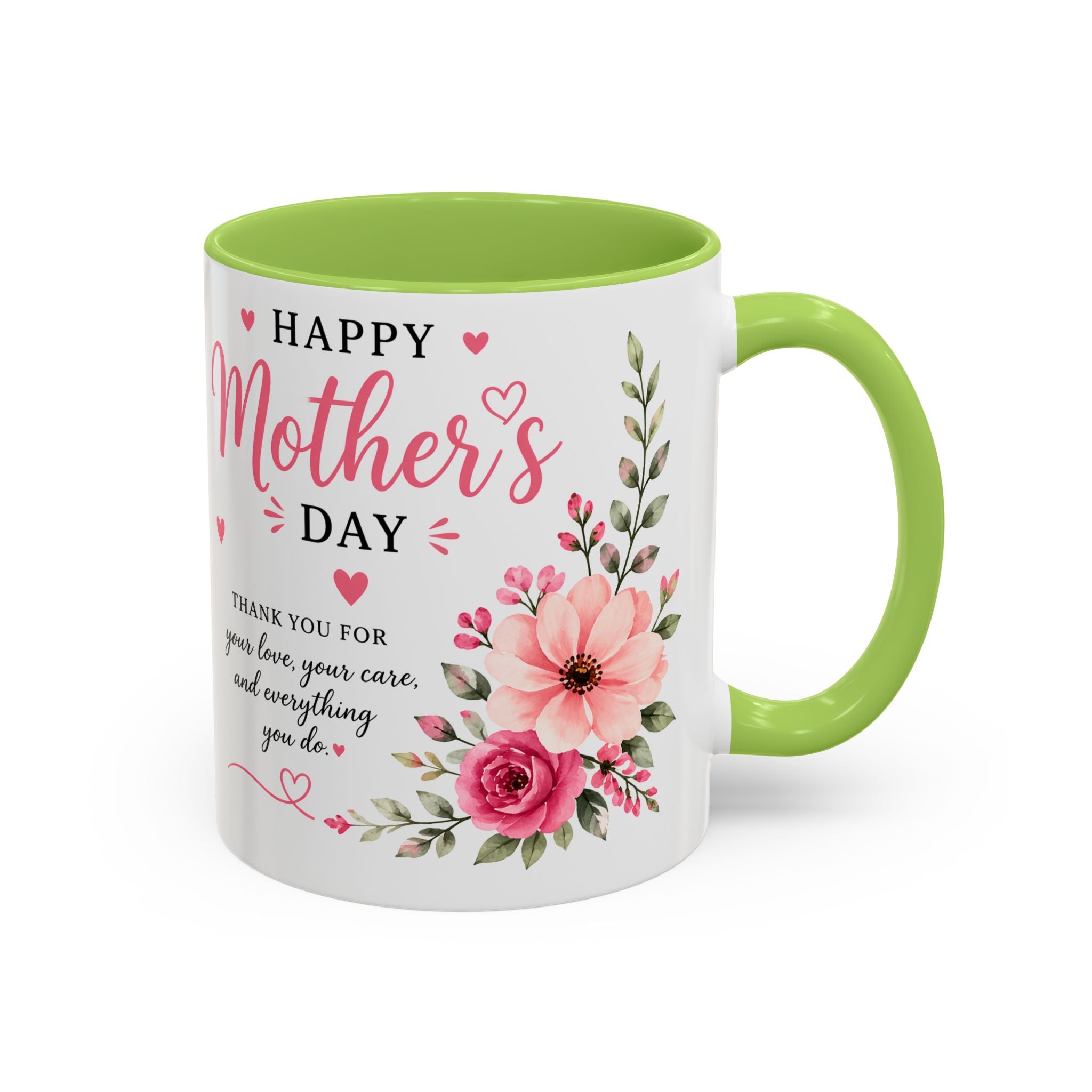 Happy Mother's Day floral design Accent Coffee Mug | 11oz 15oz