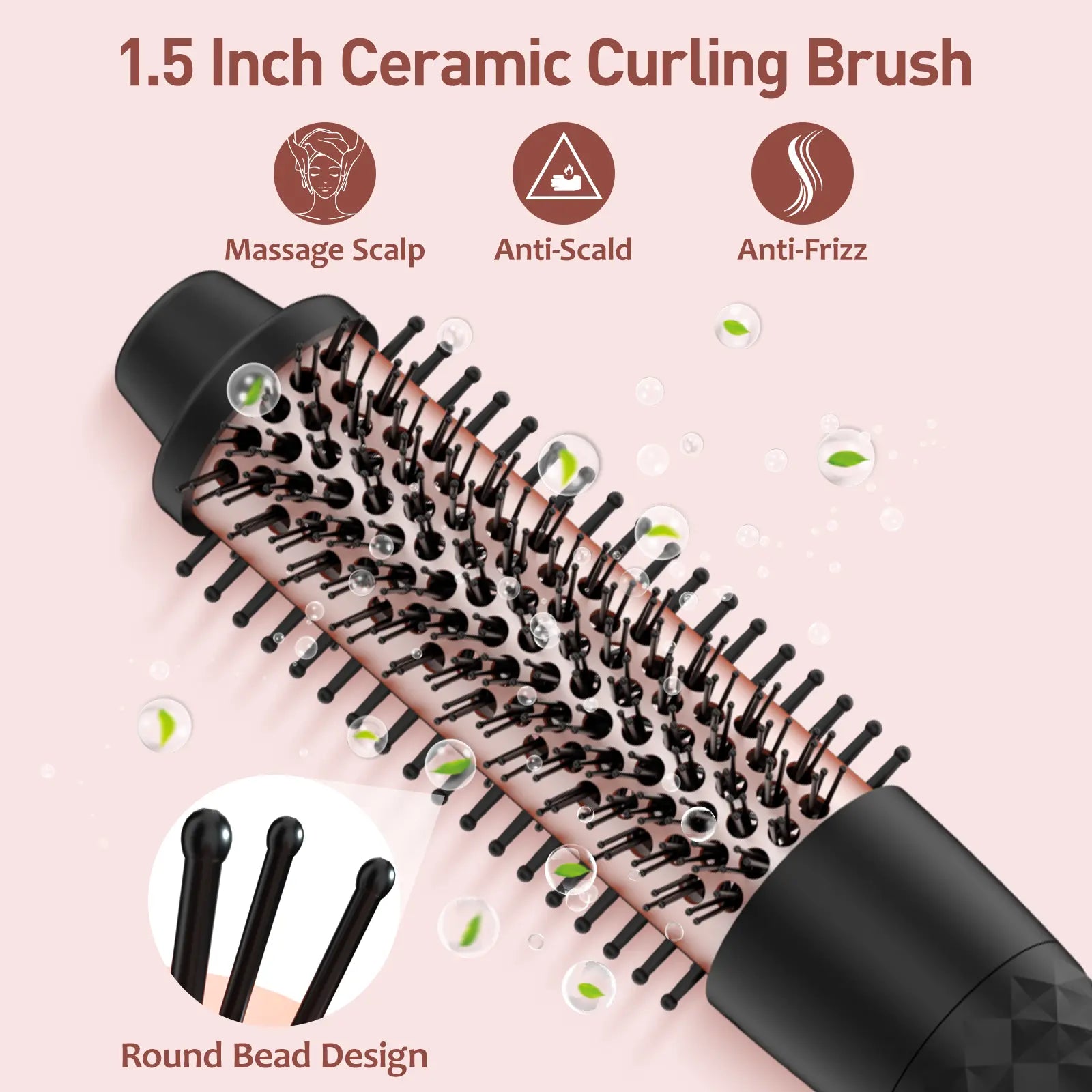 MAXT Curling Iron Set 5 in 1, Curling Wand Set Interchangeable Triple Barrel Curling Iron and Curling Brush Ceramic Barrel Wand Curling Iron(0.35”-1.25”)