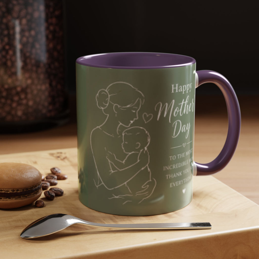 Mother and Baby Illustration Mug | Happy Mother's Day Accent Coffee Mug