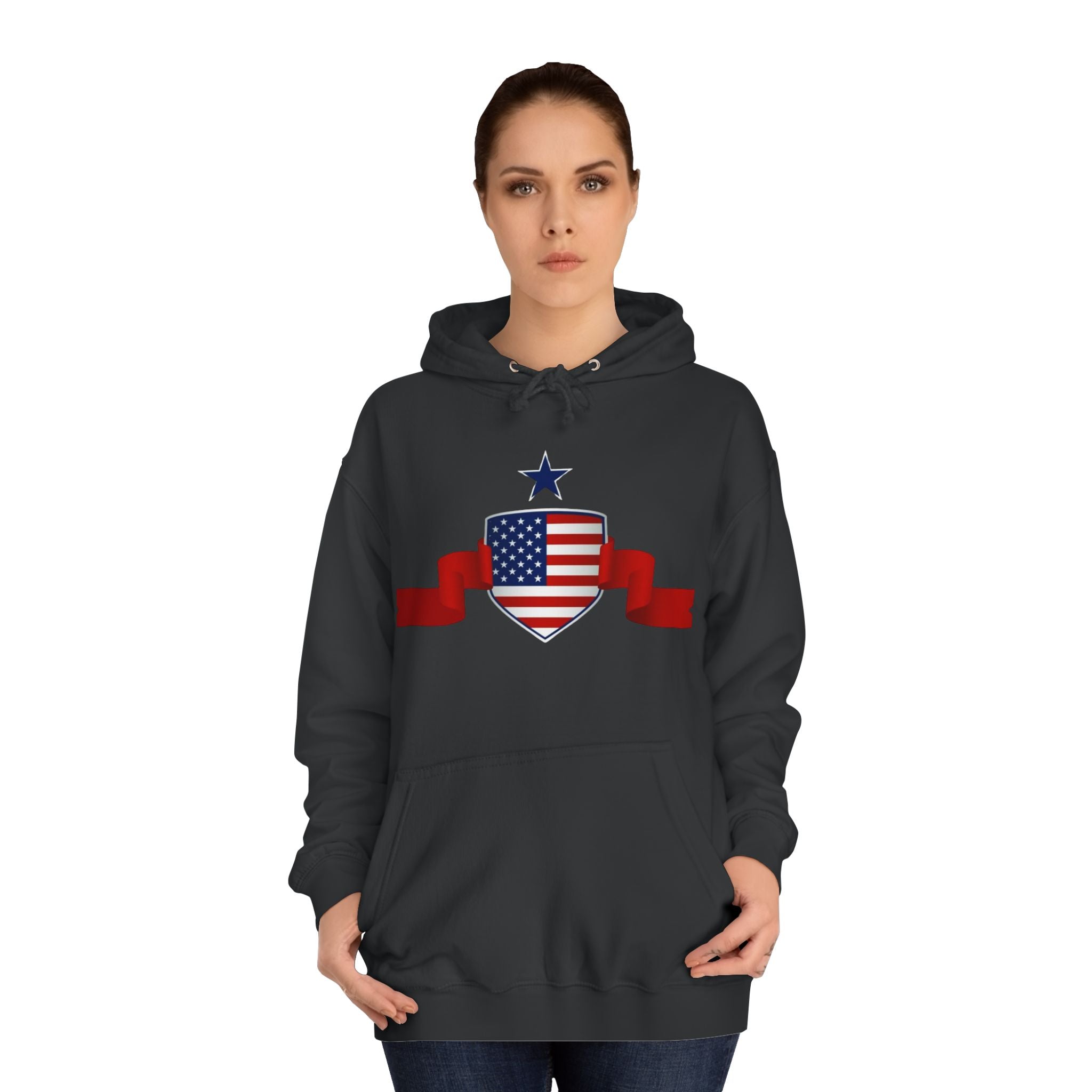 American Flag Shield Hoodie | USA of America Patriotic Stars & Stripes