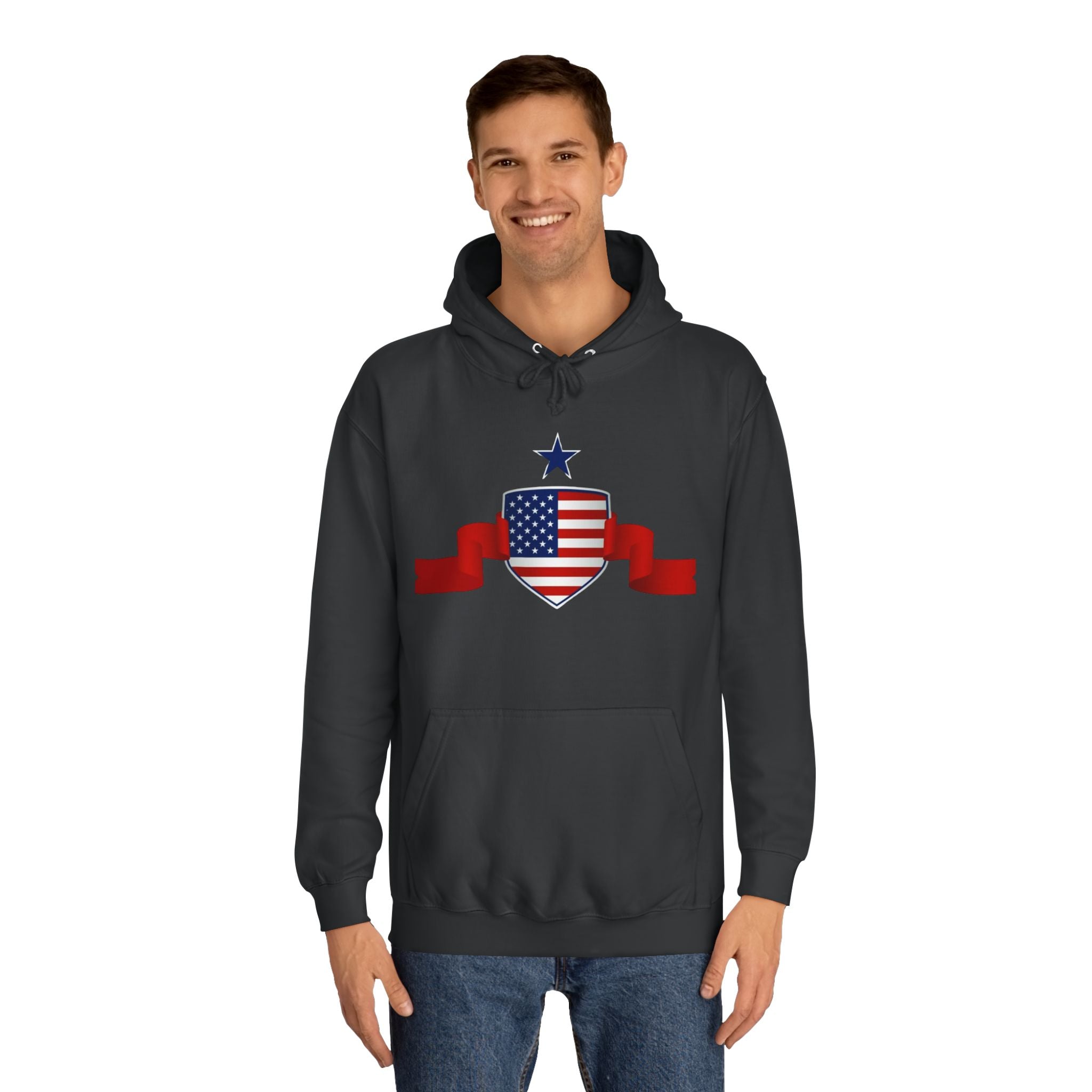 American Flag Shield Hoodie | USA of America Patriotic Stars & Stripes
