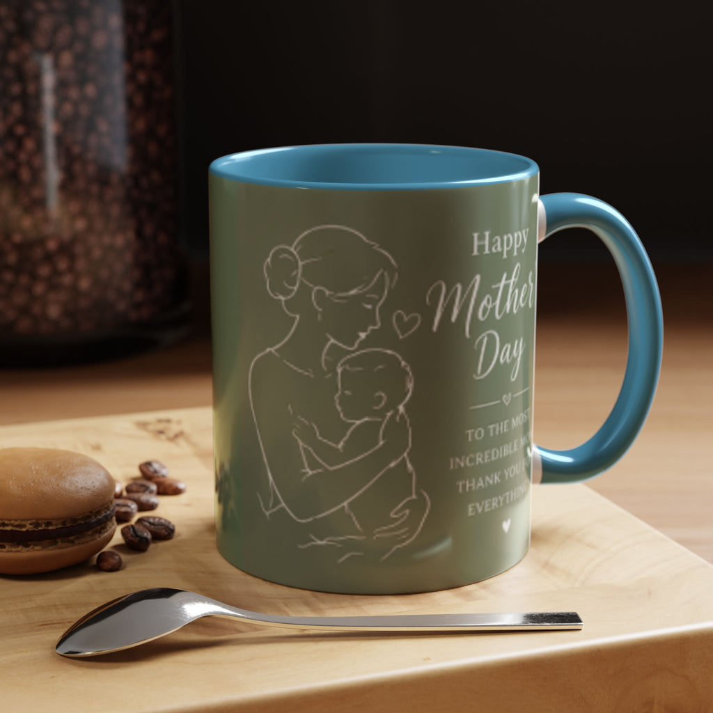 Mother and Baby Illustration Mug | Happy Mother's Day Accent Coffee Mug