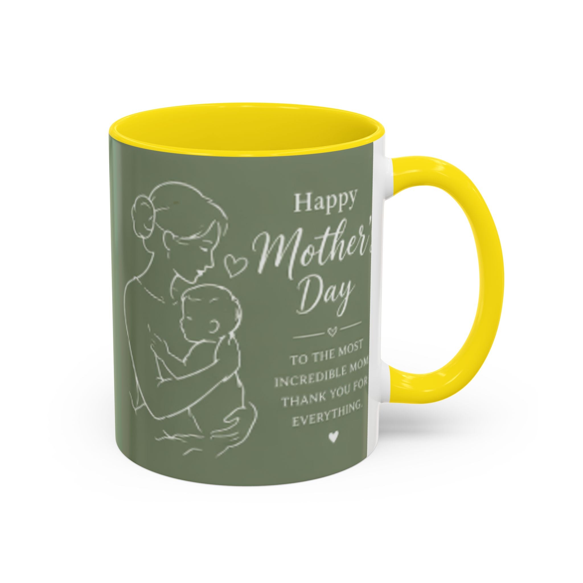 Mother and Baby Illustration Mug | Happy Mother's Day Accent Coffee Mug