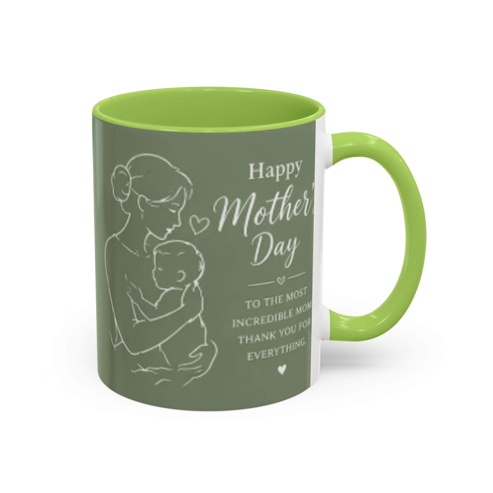 Mother and Baby Illustration Mug | Happy Mother's Day Accent Coffee Mug