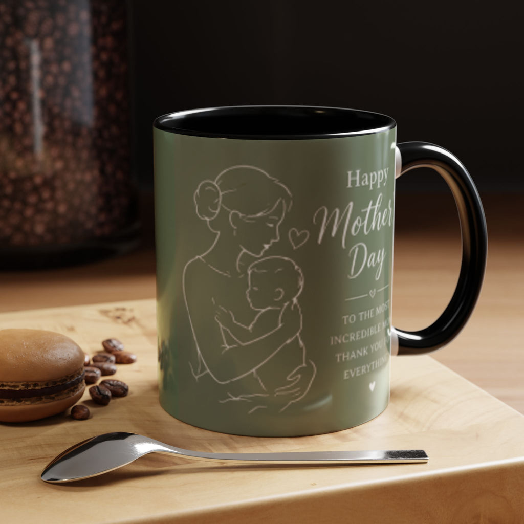 Mother and Baby Illustration Mug | Happy Mother's Day Accent Coffee Mug