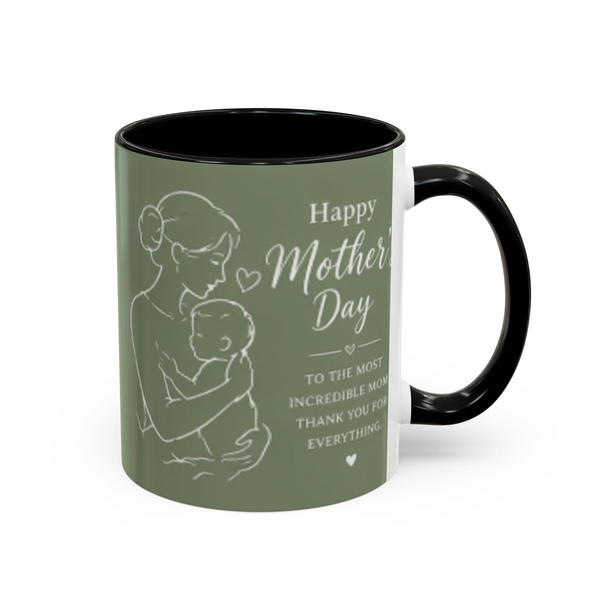 Mother and Baby Illustration Mug | Happy Mother's Day Accent Coffee Mug