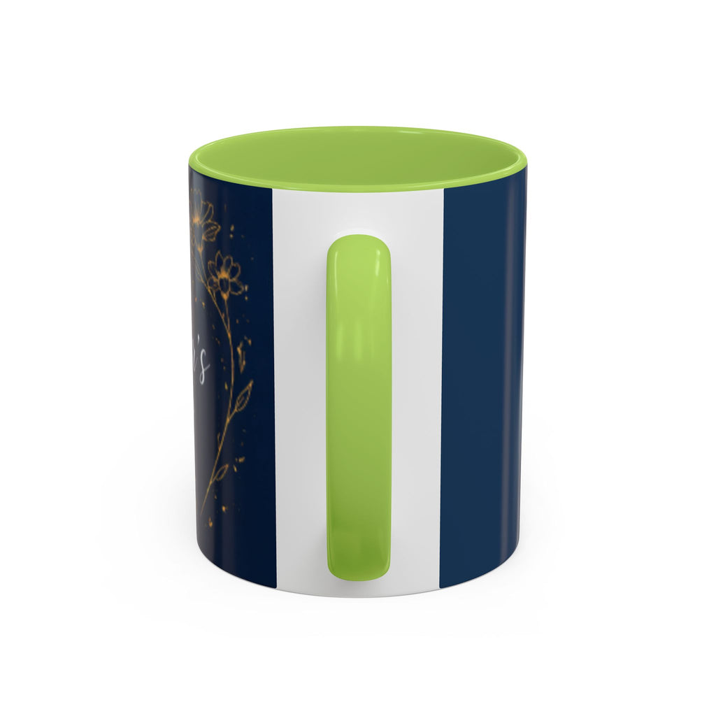 Mother's Day Floral Script Accent Coffee Mug | Navy Gold