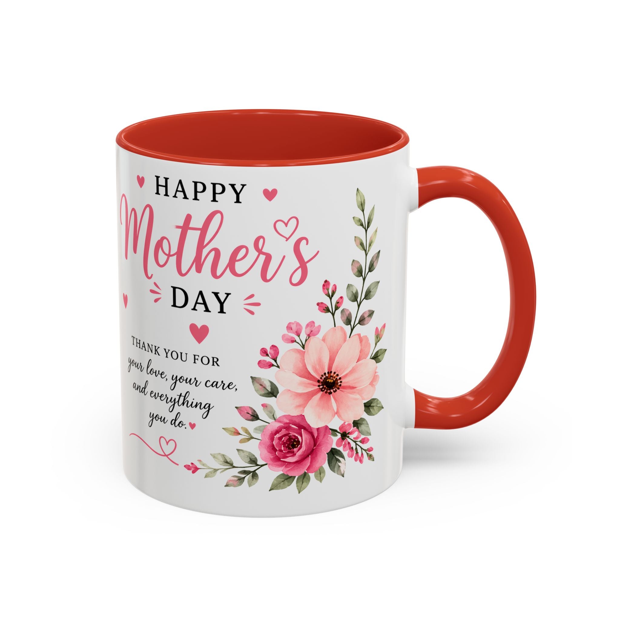 Happy Mother's Day floral design Accent Coffee Mug | 11oz 15oz