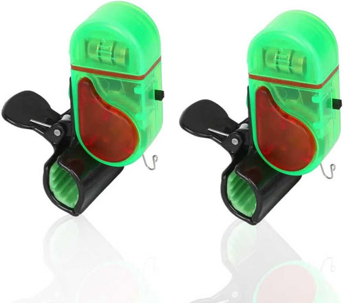 2 Pack Fishing Bite Alarm with Led Light, Bite Alarms for Fishing Poles, Sensitive Smart Electronic Fishing Bells Clip-On