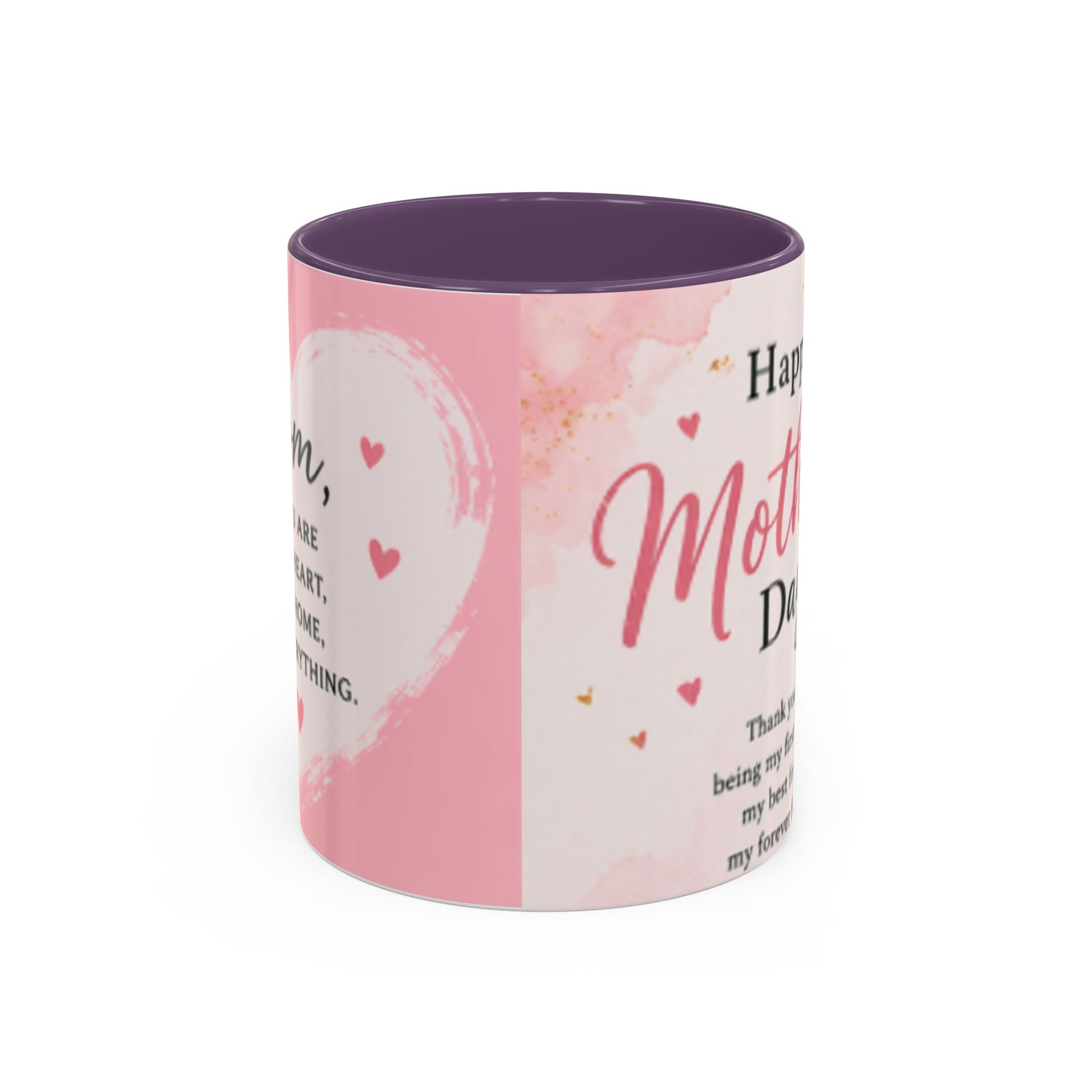 Happy Mother’s Day Heart Message Mug | Accent Coffee Mug 11oz 15oz