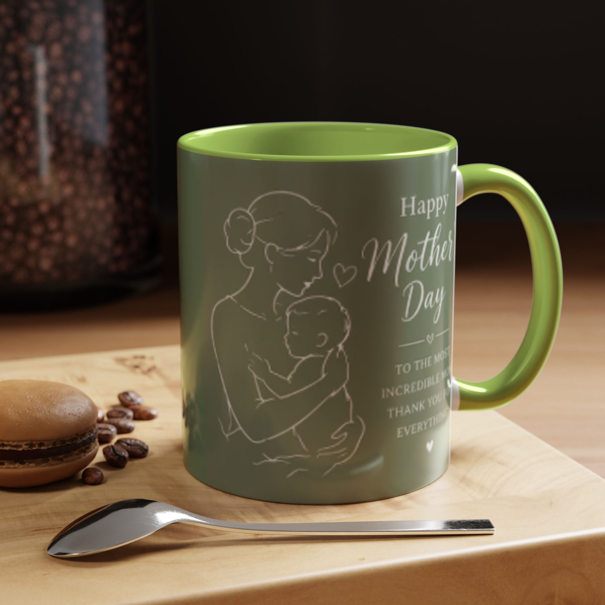 Mother and Baby Illustration Mug | Happy Mother's Day Accent Coffee Mug