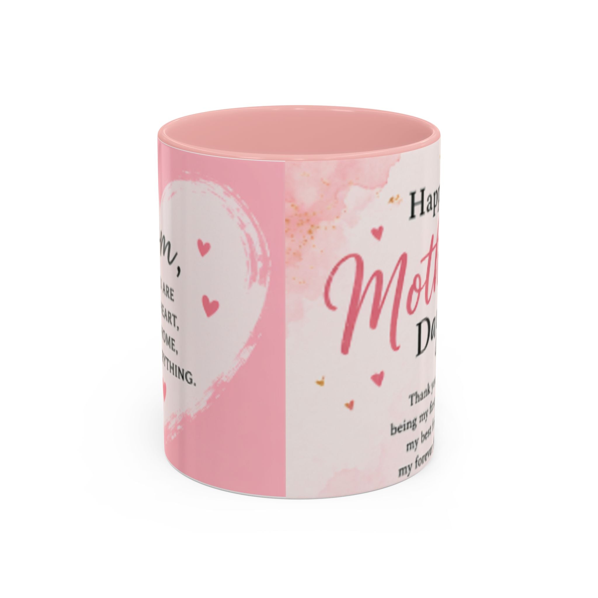 Happy Mother’s Day Heart Message Mug | Accent Coffee Mug 11oz 15oz
