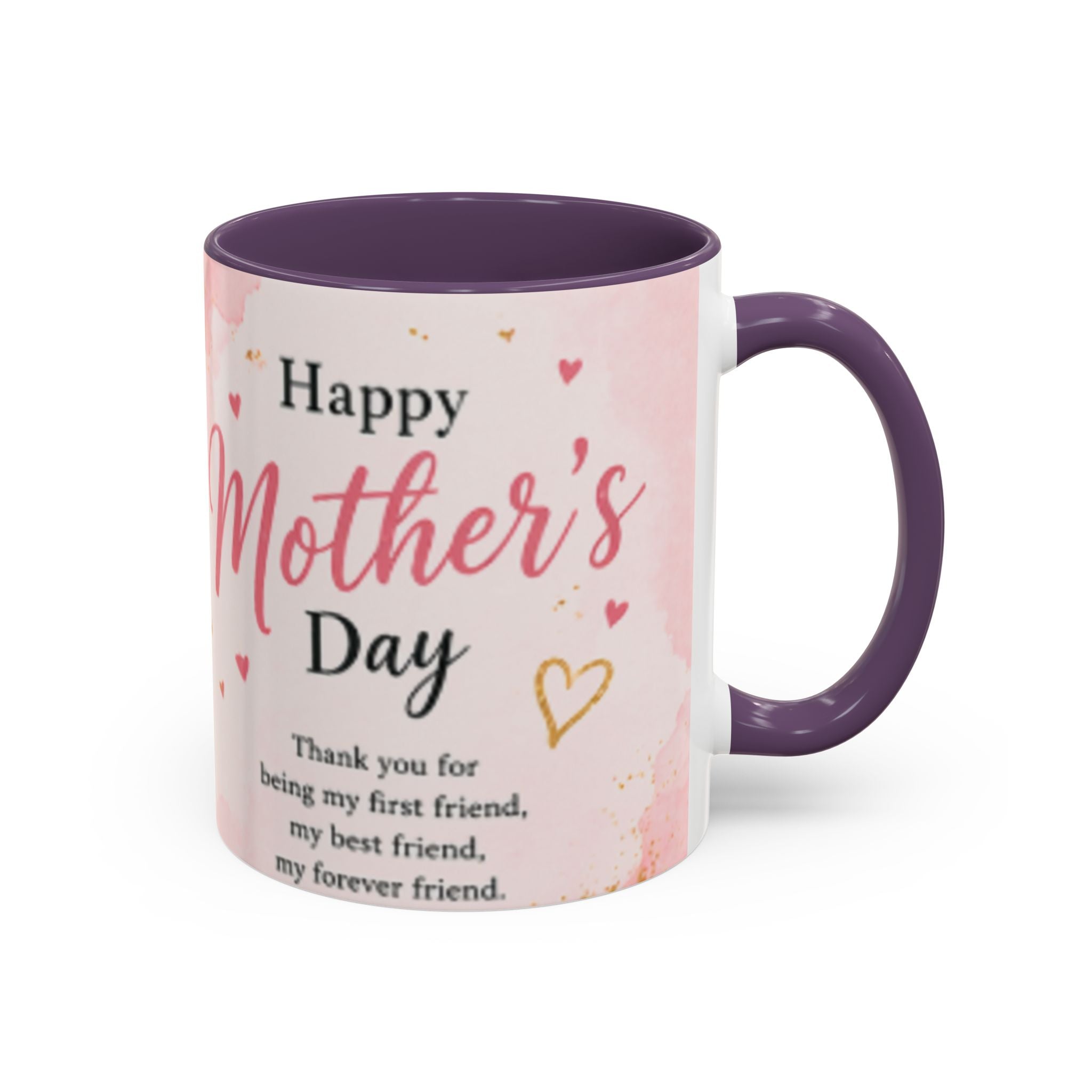 Happy Mother’s Day Heart Message Mug | Accent Coffee Mug 11oz 15oz