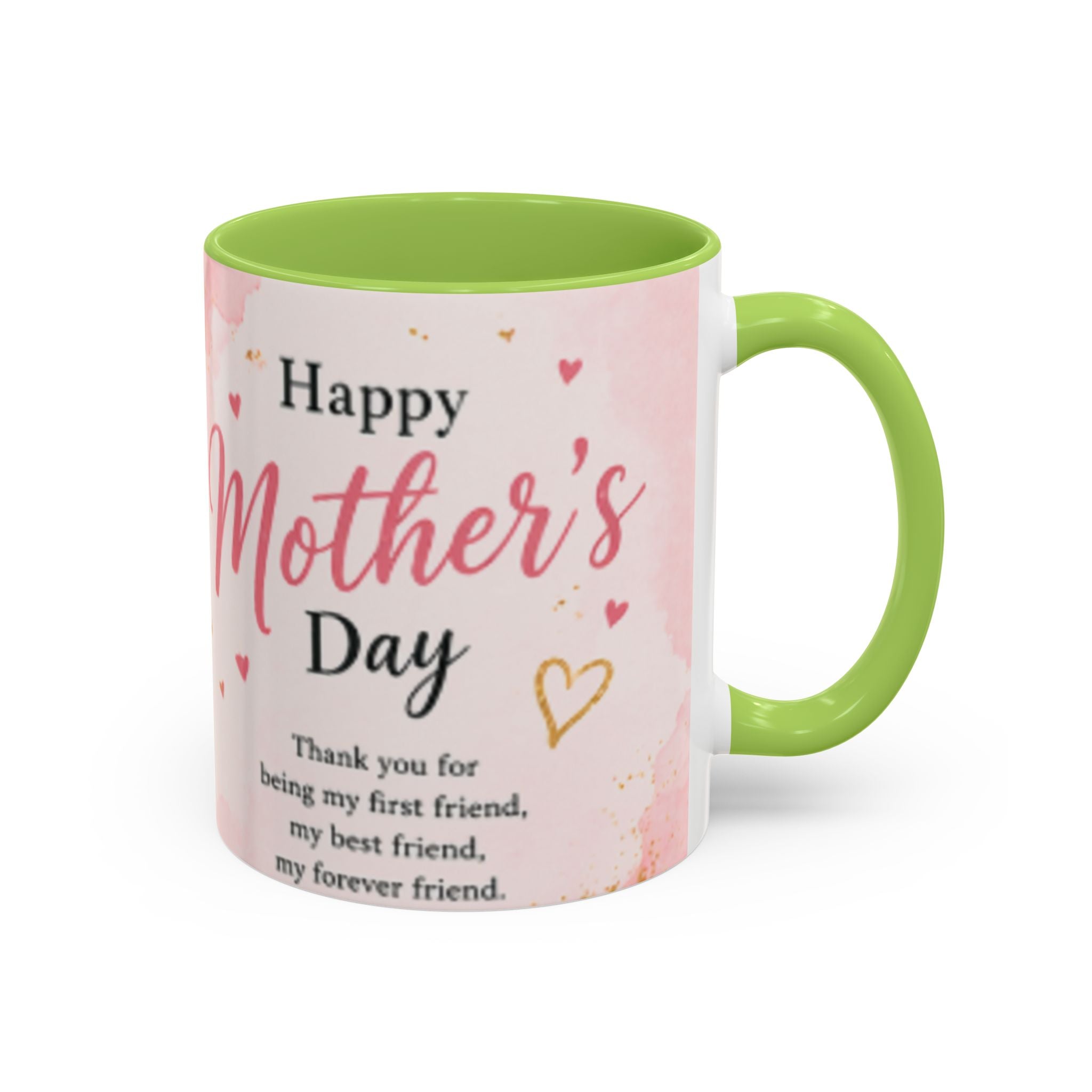 Happy Mother’s Day Heart Message Mug | Accent Coffee Mug 11oz 15oz