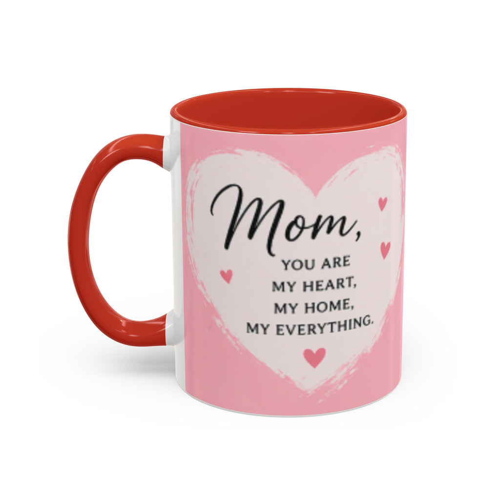 Happy Mother’s Day Heart Message Mug | Accent Coffee Mug 11oz 15oz