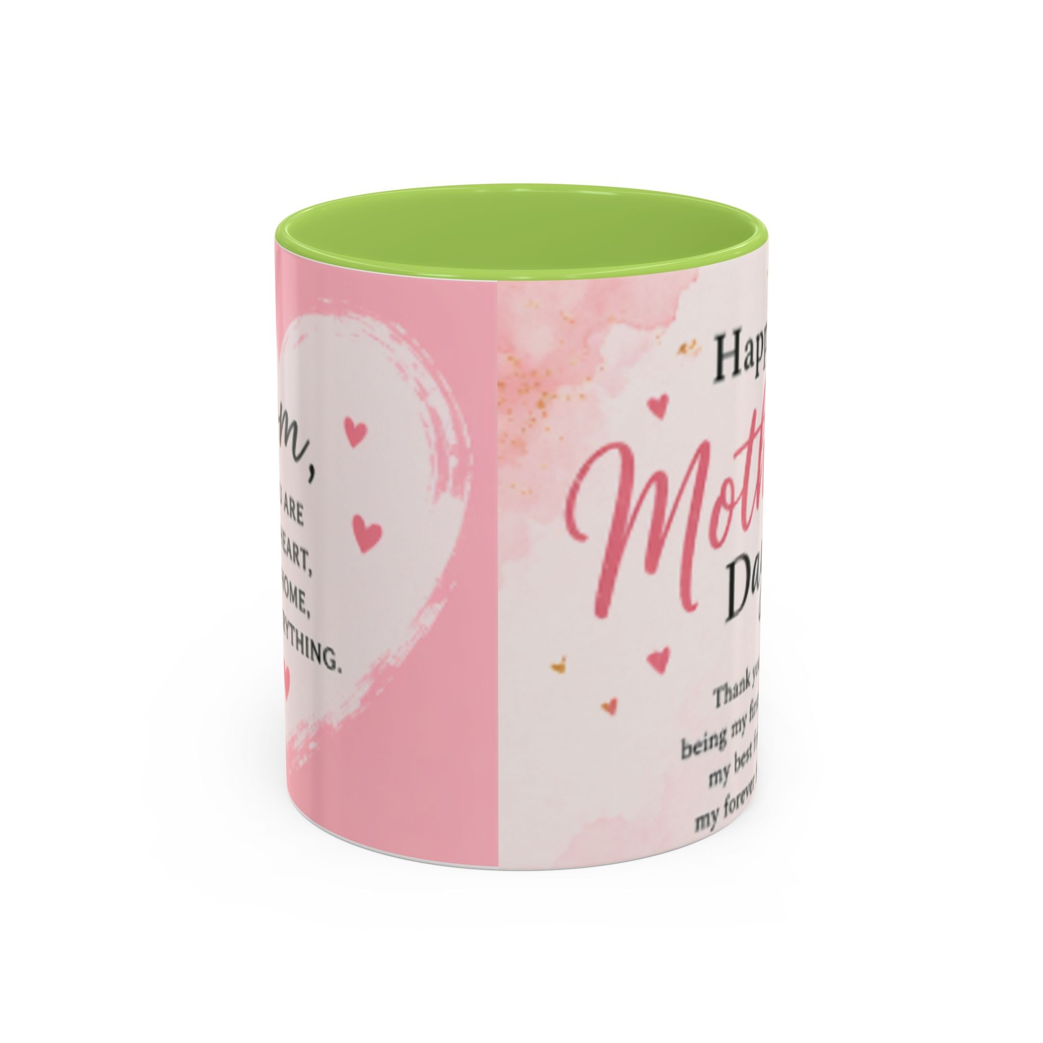 Happy Mother’s Day Heart Message Mug | Accent Coffee Mug 11oz 15oz
