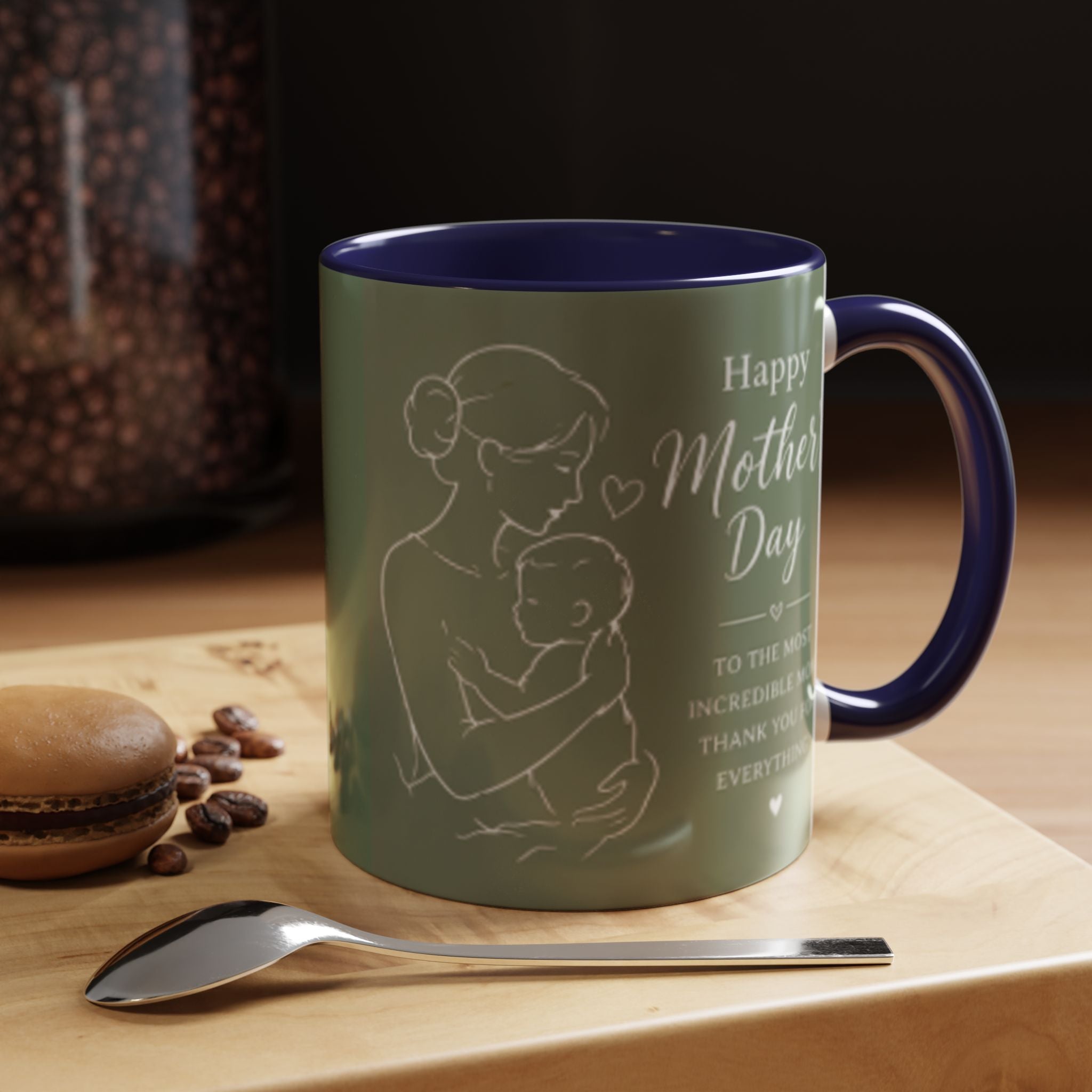 Mother and Baby Illustration Mug | Happy Mother's Day Accent Coffee Mug