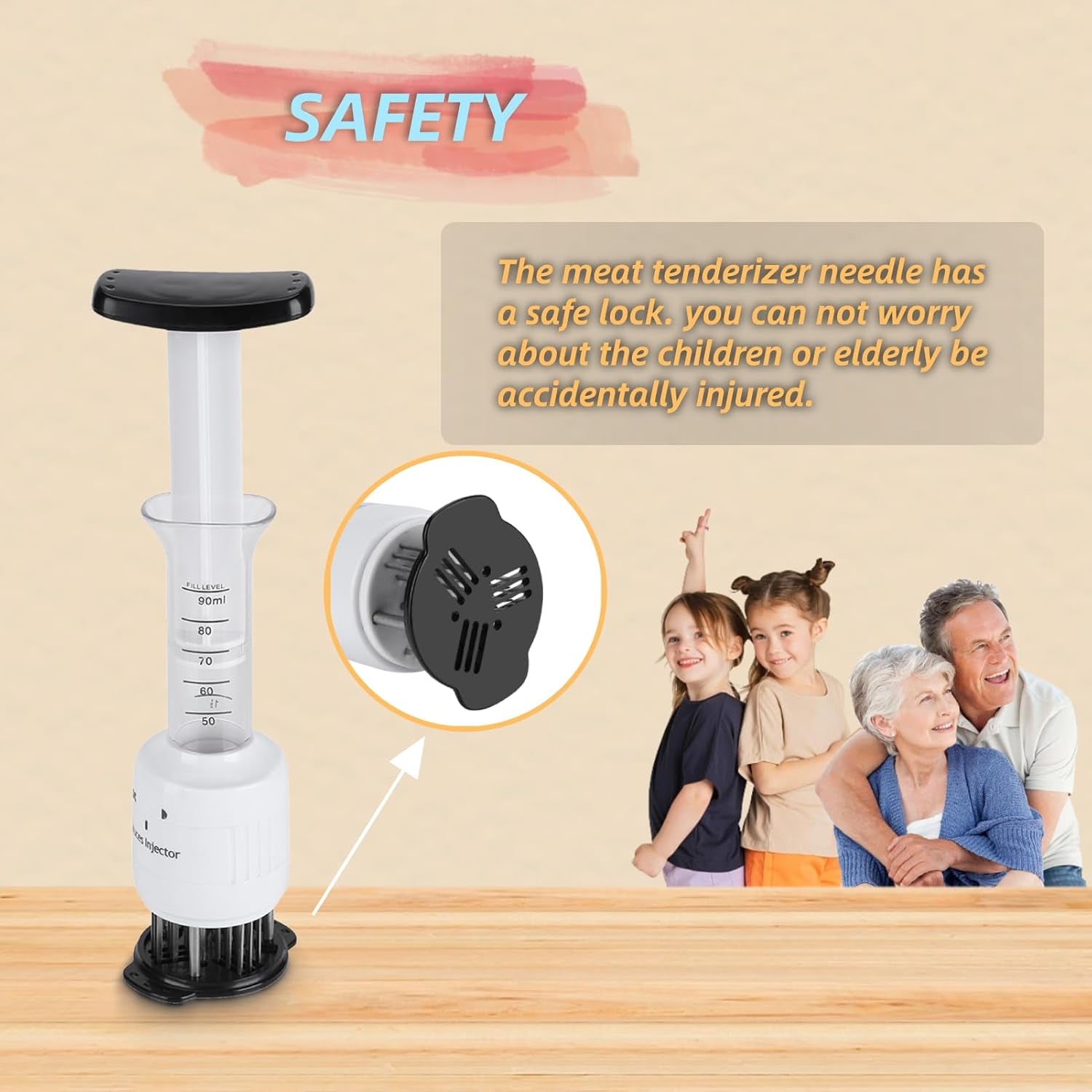 Stainless Steel Marinade Meat Injector, Marinade Tenderizer Injector Needle Flavor Syringe Cooking Meat Poultry Turkey Chicken BBQ